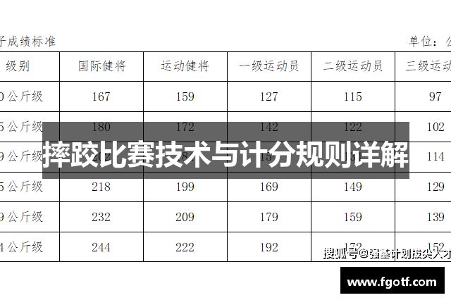 摔跤比赛技术与计分规则详解